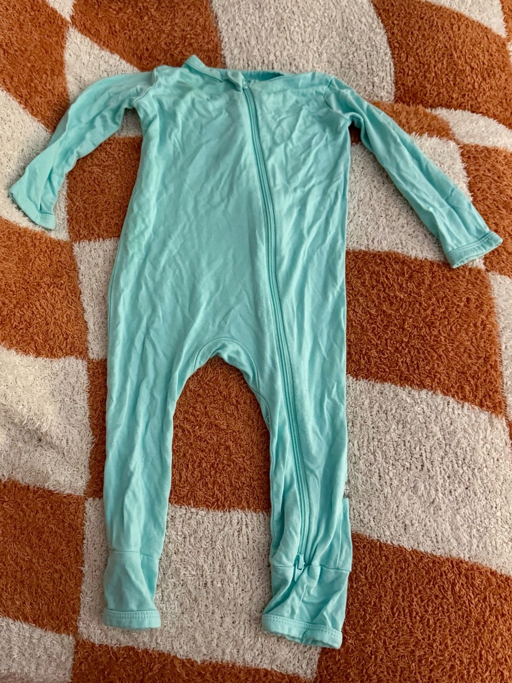Kyte Baby Ocean Mist Zippered  Romper One Piece 6-12M